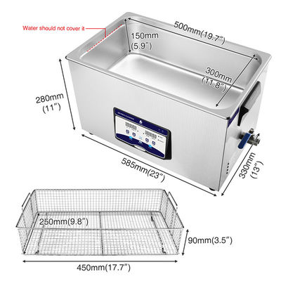 タイマーのヒーターとのISO13485 22Lの実験室の超音波洗剤のステンレス鋼480W